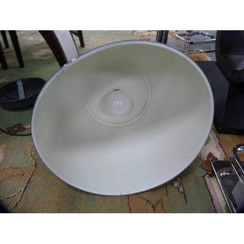 100 - Six-branch electrolier and a ceiling light in the form of a searchlight.  (2)