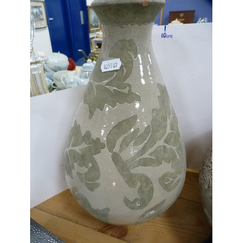 101 - Double gourd studio pottery vase and a baluster-shaped studio pottery vase.&nbsp; (2)