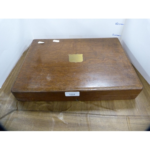 104 - Set of twelve fish knives and forks by Walker & Hall, cased.