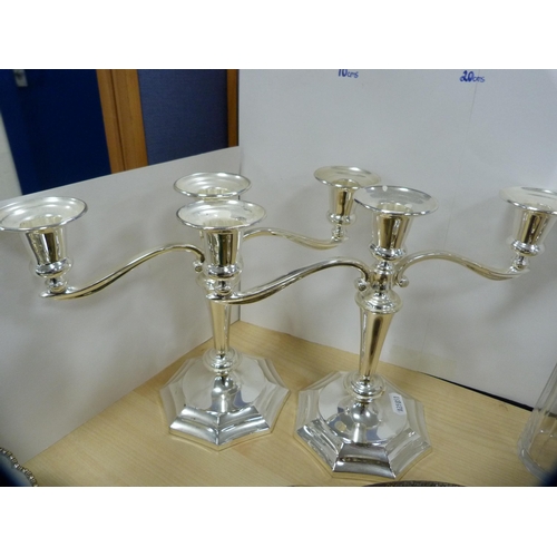 31 - Group of EP and plated wares to include an oval galleried tray, cream and sugar on stand, scalloped ... 