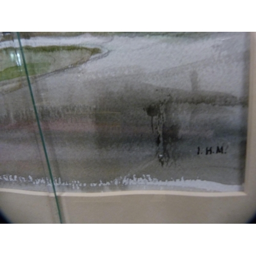 38 - Ian H Marshall (British, 1933 - 2016)Gates near PangbourneSigned with initials IHM, watercolour, 23.... 