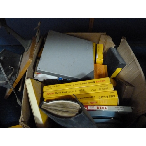 64 - Sankyo Super 8 Standard Dualux 2000H, Yashica 8mm editor, quantity of Kodak movie reels, and a Bell ... 