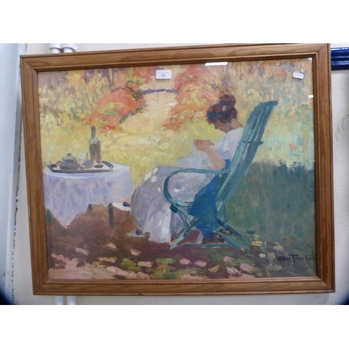 76 - Abel TruchelFemale sitting in the gardenPrint.