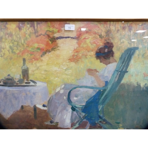 76 - Abel TruchelFemale sitting in the gardenPrint.