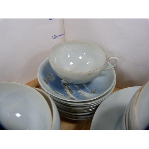 89A - Part eggshell tea set.