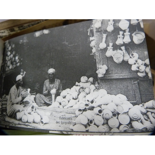 9 - Collection of interesting antique postcards and photographs contained in two shallow boxes to includ... 