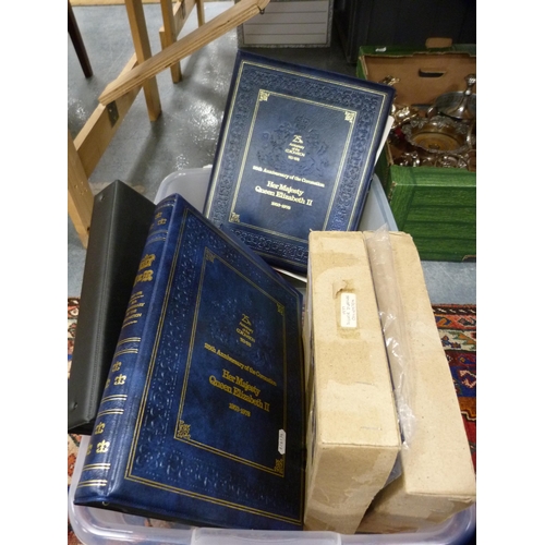 95 - Carton containing folders of stamps to include Queen Elizabeth II 25th Anniversary, Commonwealth, Si... 