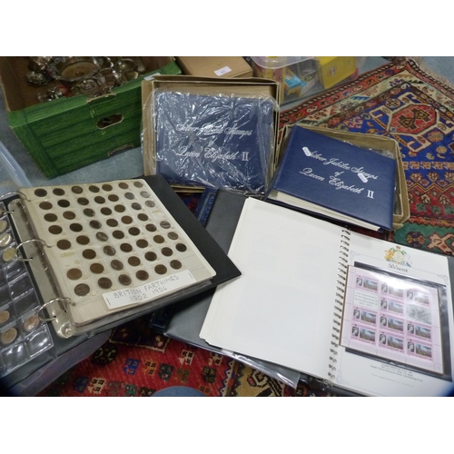 95 - Carton containing folders of stamps to include Queen Elizabeth II 25th Anniversary, Commonwealth, Si... 