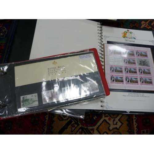 95 - Carton containing folders of stamps to include Queen Elizabeth II 25th Anniversary, Commonwealth, Si... 