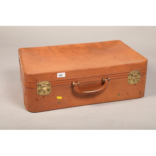 552 - Vintage leather suitcase 'The Clipper Brand'