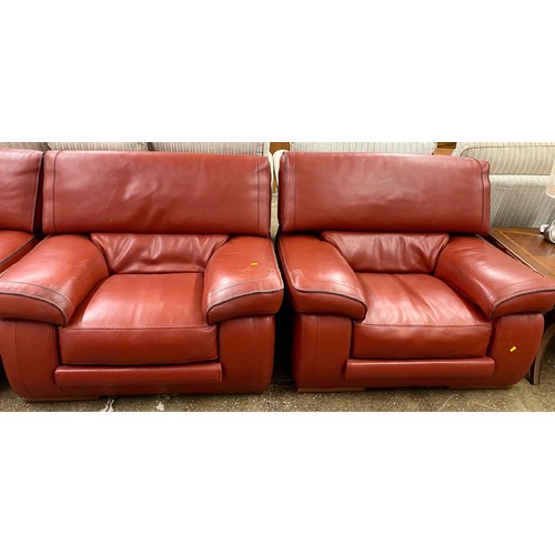 Red leather store lounge suite