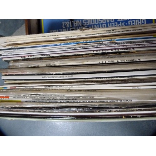 119 - Vintage suitcase containing assorted classical and other vinyl LPs.