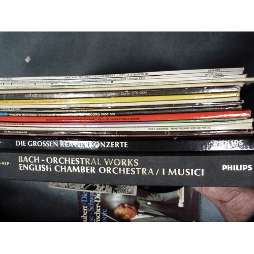 119 - Vintage suitcase containing assorted classical and other vinyl LPs.