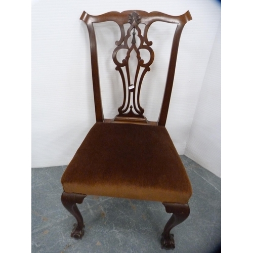 518 - Spindle-back rocking chair, Chippendale-style dining chair and another chair.  (3)