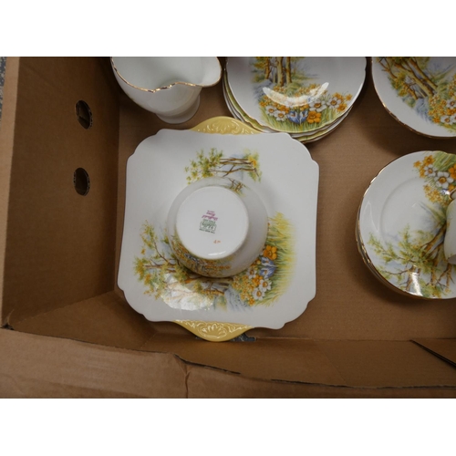 213 - Shelley 'Daffodil Time' pattern tea set.