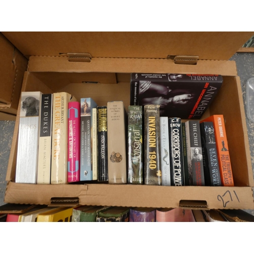 271 - Two boxes of modern and vintage reading books.