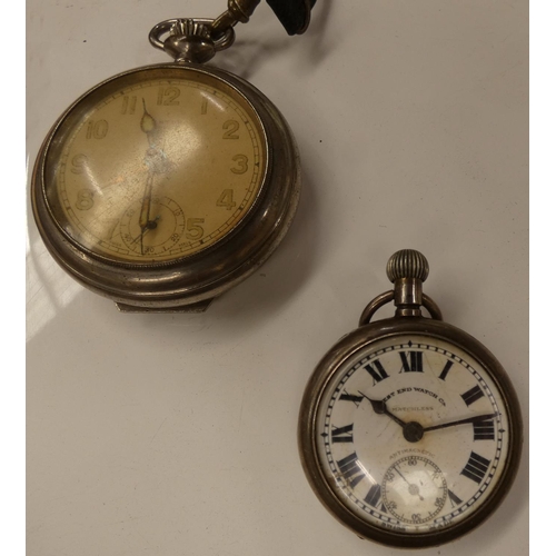 329 - Large gent's pocket watch and lady's silver fob watch. (2).