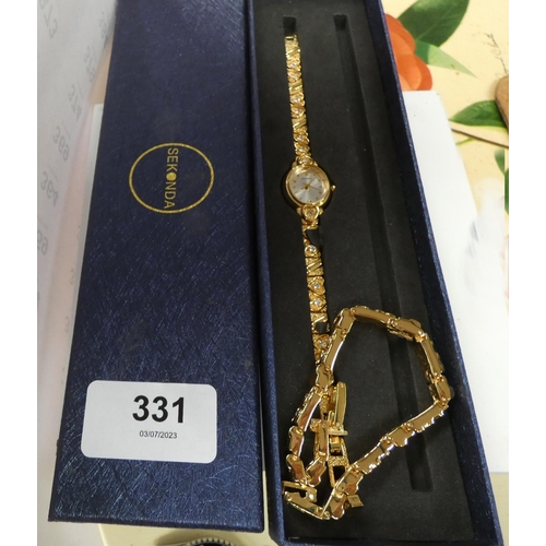 331 - Lady's boxed watch and bracelet by Sekonda. 