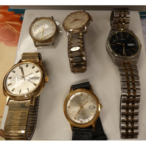 334 - Five men's watches including Timex, Sekonda, etc. (5).