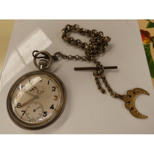 357 - Morris vintage Swiss pocket watch and chain.