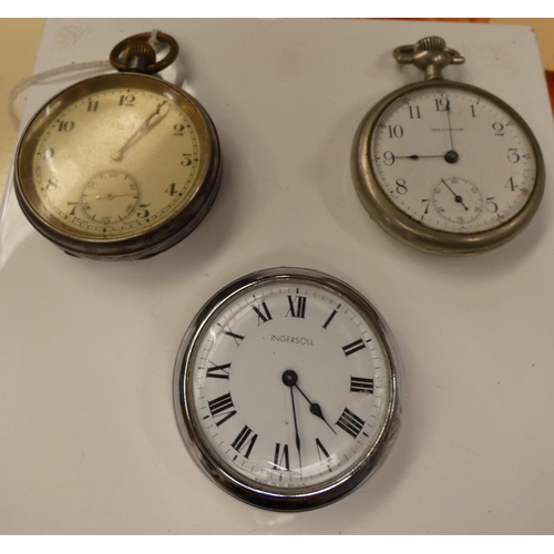 358 - Three pocket watches including Waltham, Ingersoll and Limit. (3).