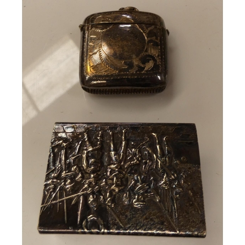 363 - Silver vesta case and matchbox holder. (2).