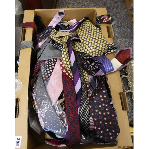 396 - Large box of silk and other men's ties.