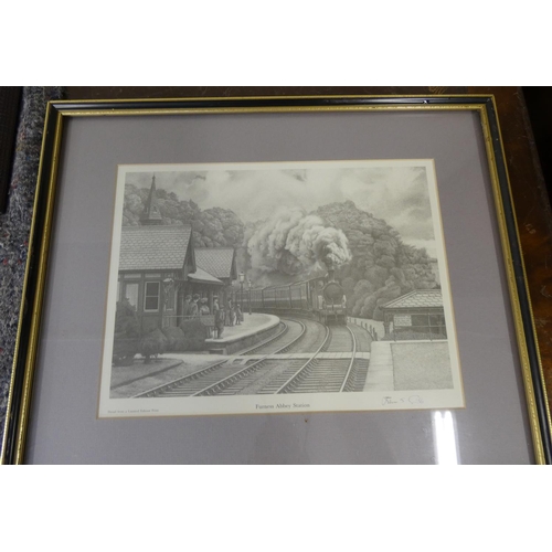 406 - Furness Abbey Station etc., ltd. ed. prints by John Gibb.