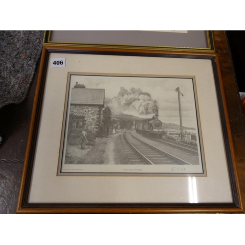 406 - Furness Abbey Station etc., ltd. ed. prints by John Gibb.