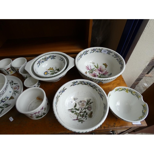 473 - Collection of Portmeirion 'Botanic' pattern ceramics to include mixing bowls, ramekins etc