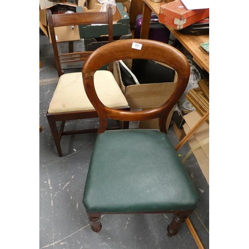 517 - Antique dining chairs.