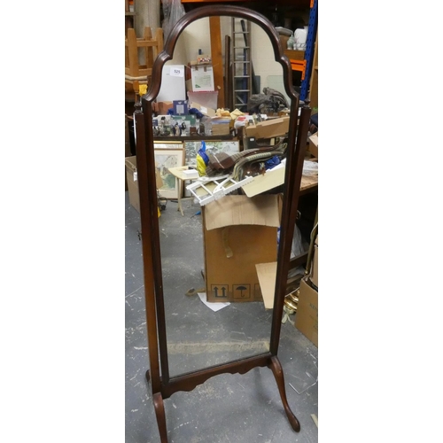 525 - Antique mahogany cheval mirror.