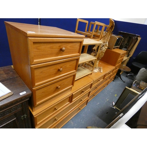 549 - G Plan bedroom suite including bedside drawers, two short over two long chest of drawers, etc.