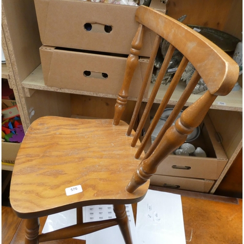 570 - Large collection of country style chairs.