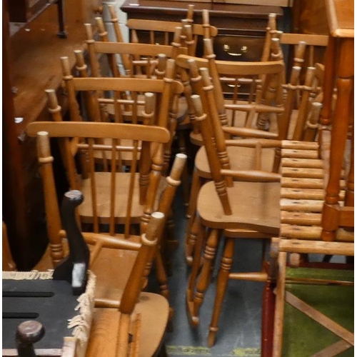 570 - Large collection of country style chairs.