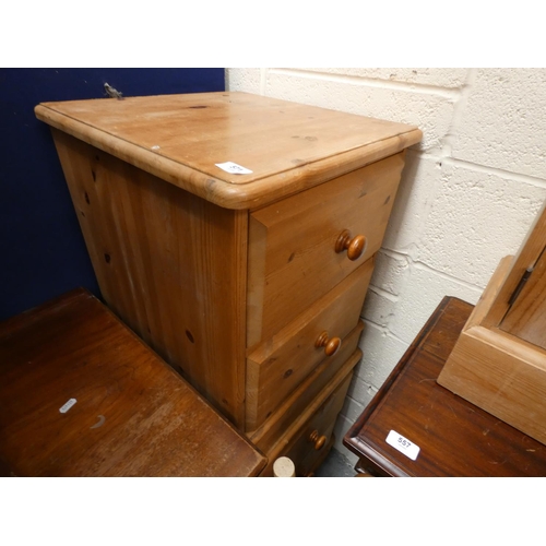 571 - Two sets of pine bedside drawers.