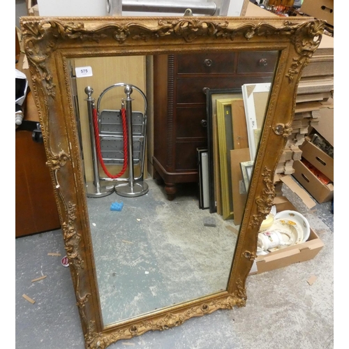 575 - Large gilt framed wall mirror.