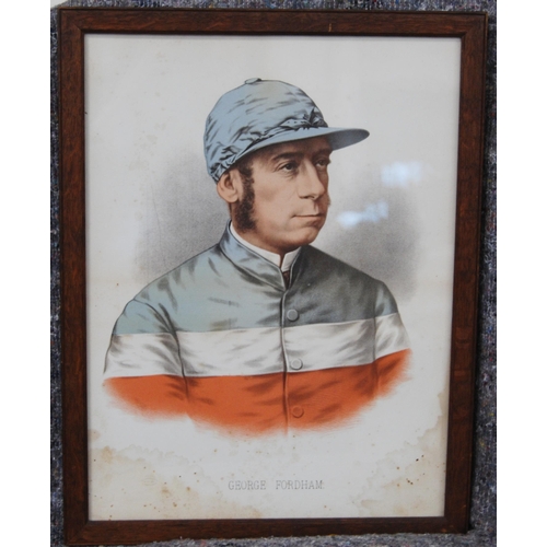 243 - Seven late Victorian Illustrated Sporting & Dramatic News colour jockey chromolithograph portrai... 