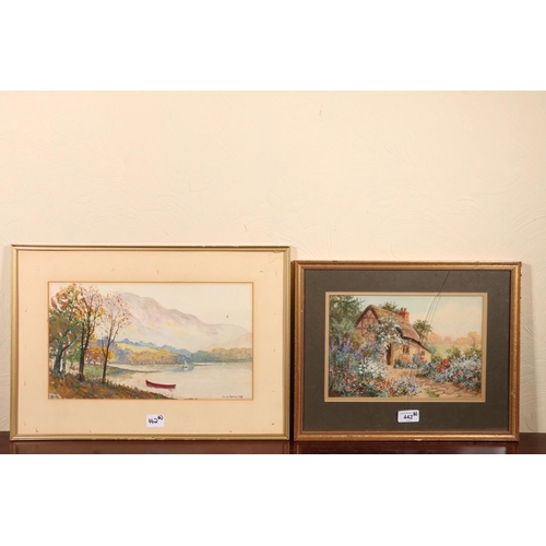 640 - JOSEPH HALFORD ROSS (1866-1909), Cottage with floral garden, watercolour, signed lower right, 18cm x... 