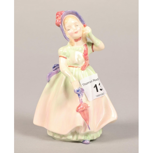 13 - German Conta & Boehme fairing figurine 'Which is Prettiest?' 11cm h, and a Royal Doulton girl, '... 