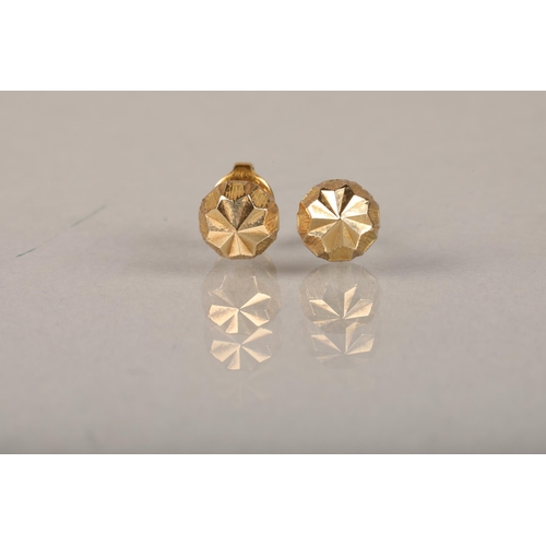 57 - Pair 9ct yellow gold stud earrings