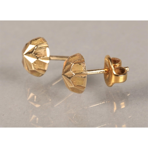 57 - Pair 9ct yellow gold stud earrings