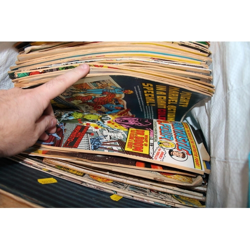 297 - Bag containing sheet music, Punch vol. 197, vintage comics to include The Hulk, etc.