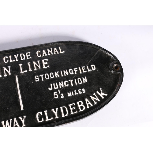 1 - Cast metal plaque for the Forth and Clyde Canal Mainline, 61cm long.