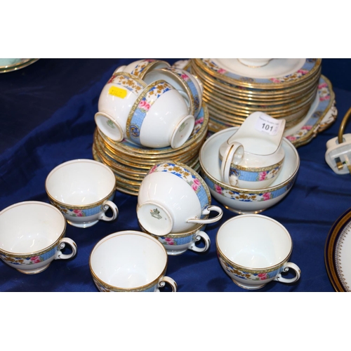 101 - Aynsley cups, saucers, a milk jug, etc, and German china.