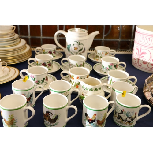 18 - Portmeirion Botanic Garden teaset, and seven Royal Kendal Bantam Series mugs.