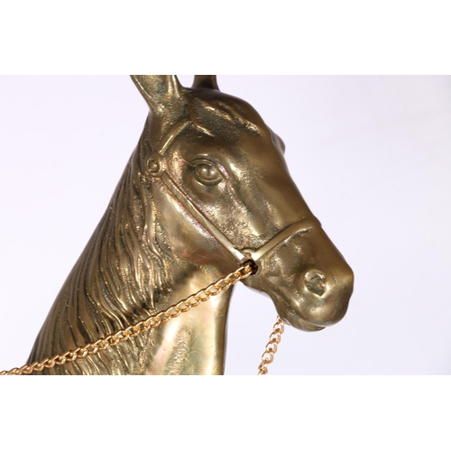 24 - Large brass Native American Indian on horseback model, 71cm high.