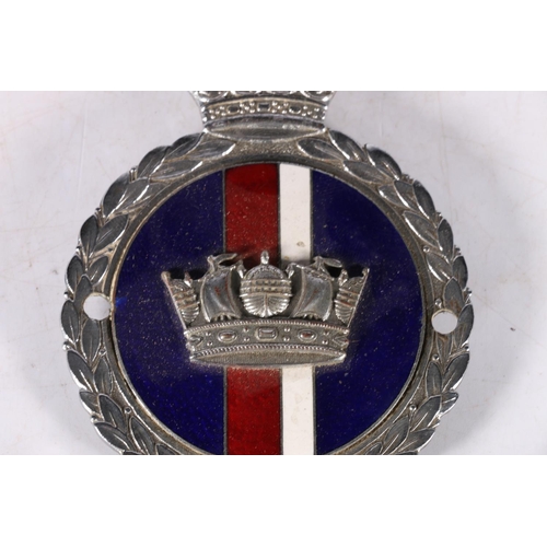 280 - J R Gaunt of London chromed metal and enamel car badge.