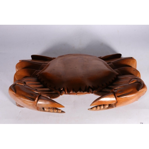 31 - Large carved wooden model of a crab, 48cm long.