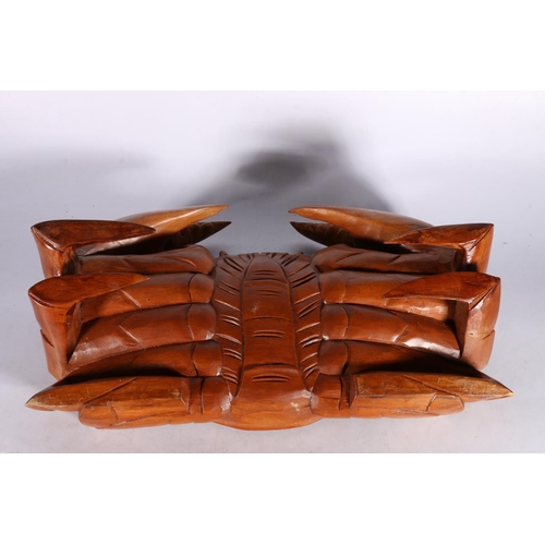 31 - Large carved wooden model of a crab, 48cm long.